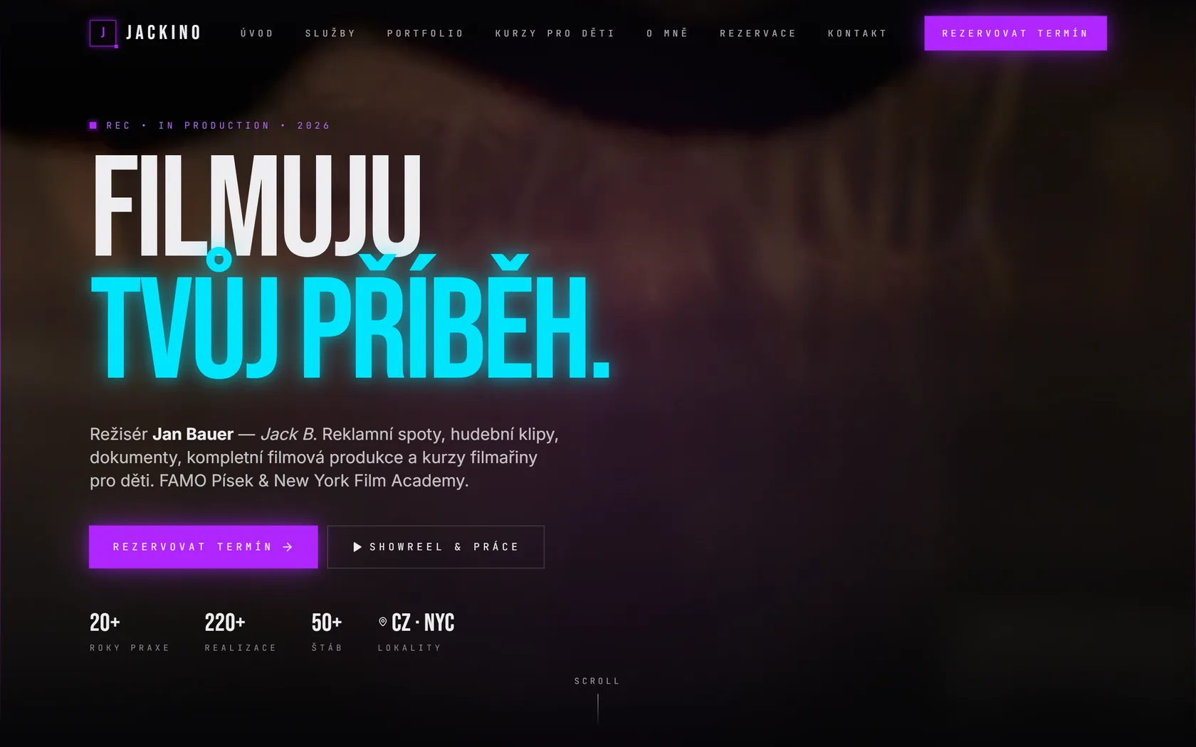 Web jackino.cz - projekt postavený v Merrido